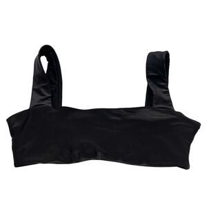 We Wore What | Square Neck Bikini Top Shiny Black Size S